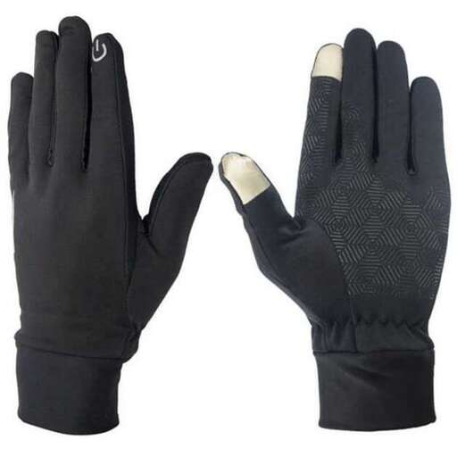 gloves with a white nail polish