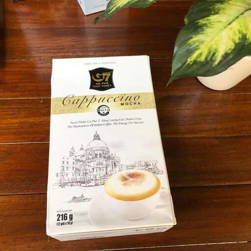 a box of coffee in a cup