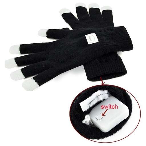 a glove with a red ribbon