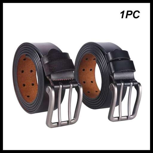 leather belt with a buckle