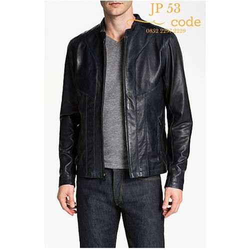 men's leather jacket with a zipper