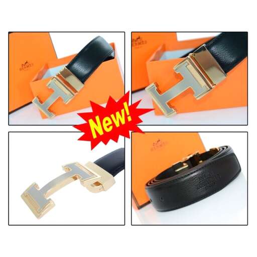 a leather belt with a buckle and a buckle.