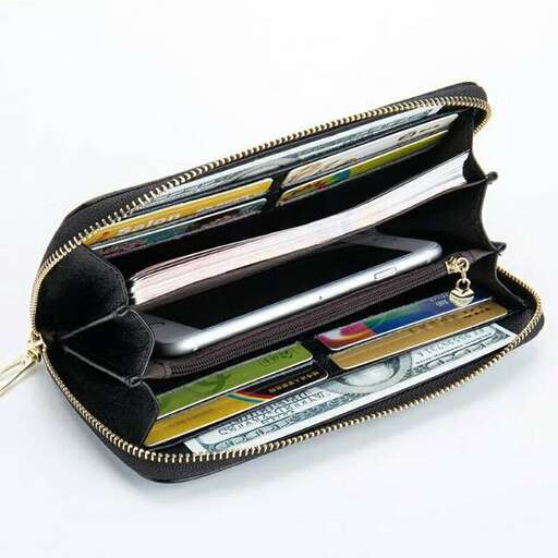 a wallet with a wallet inside of it.