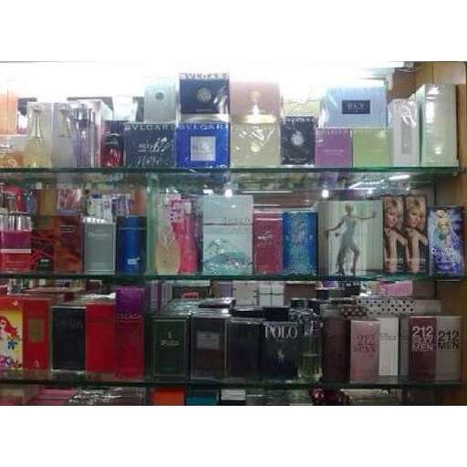 a shelf of books that are on display.