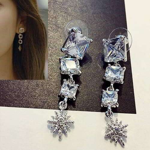 earrings with crystals and earrings in silver and blue