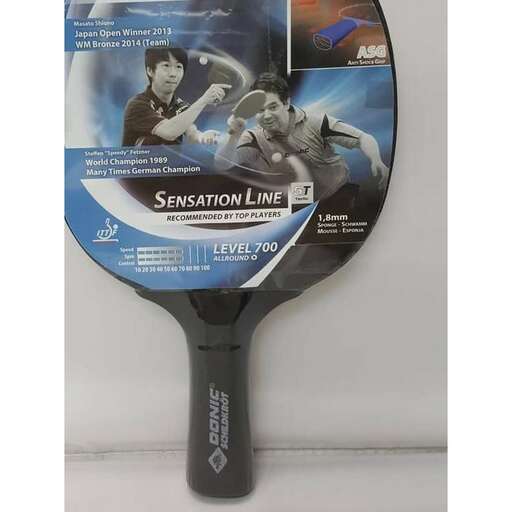 a tennis racket with a picture of a man playing tennis.