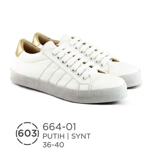 men's white women's shoes with a gold finish.