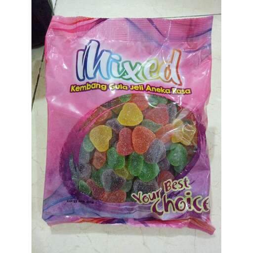 a bag of gummy bears in a bag
