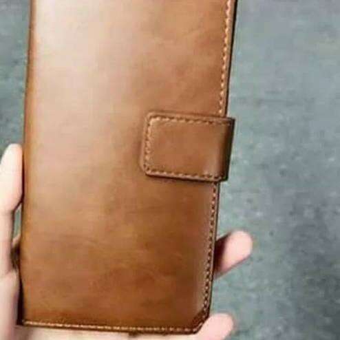 leather wallet with a leather strap