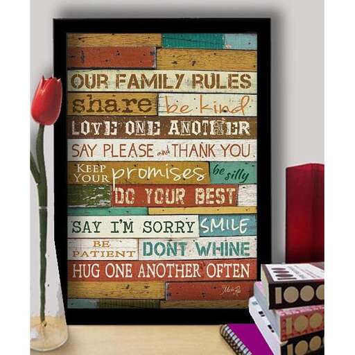 framed art print of a family room