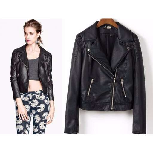 leather jacket with a crop top