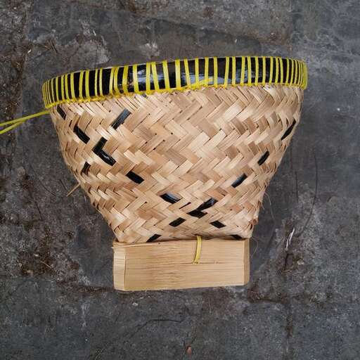 a basket made from a bamboo basket