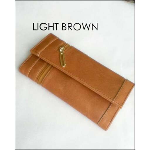 a leather wallet with a zipper.