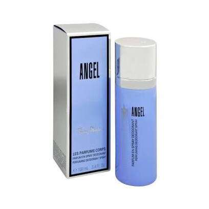 a blue bottle of perfume on a white background