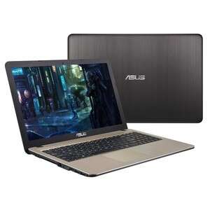 a laptop computer with a picture of a person on the screen.