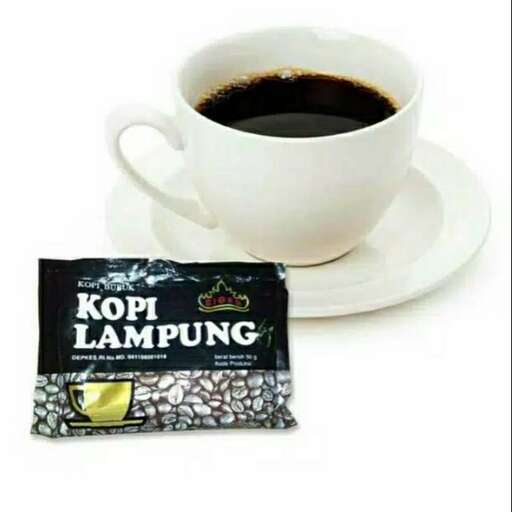 a cup of coffee with a bag of nuts and a bag of nuts.