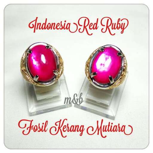 red sapphires set in 18k pink and red
