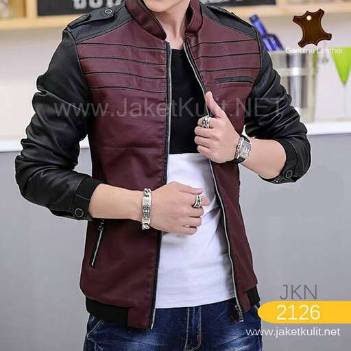 men's leather jacket with a white tee
