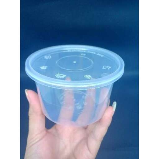 a plastic container with a large amount of water in it.