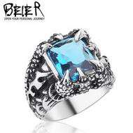 blue sapphire and green sapphire ring with a black opal set in sterling silver