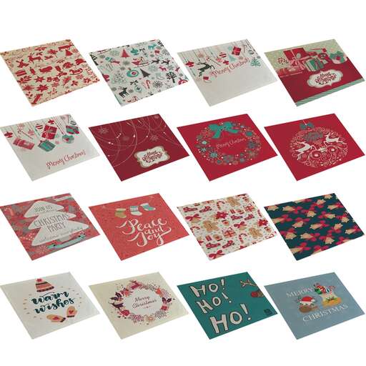 christmas cards in red and blue