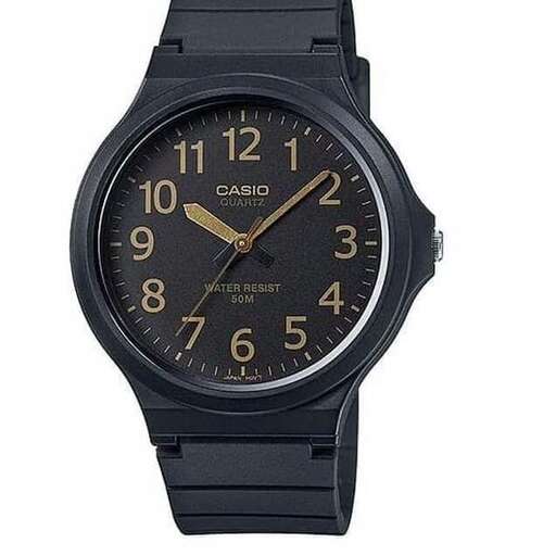 a black watch with a black dial and a black dial.