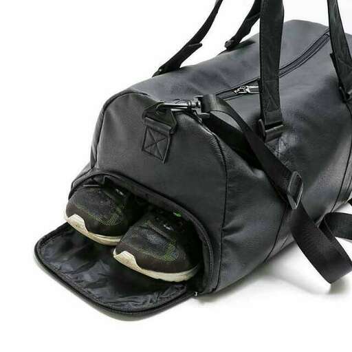 a bag that is made out of leather.