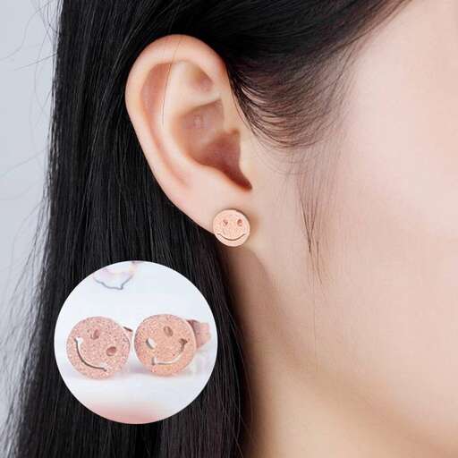earrings with a button on the ear