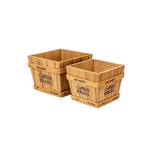 a set of wooden crates