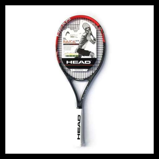 a tennis racket with a picture of a tennis player on it.
