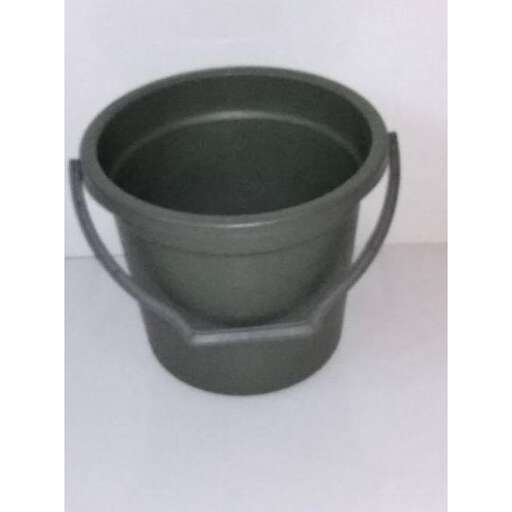 a large gray coffee cup with a lid.
