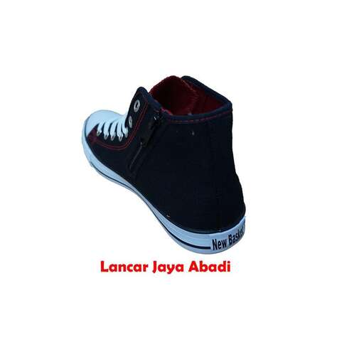 a pair of black sneakers