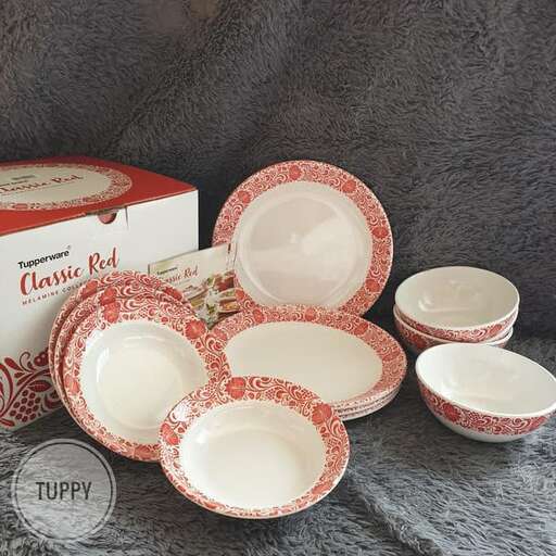 a set of plates and bowls
