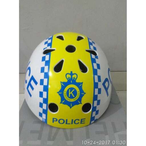 the helmet of the police.