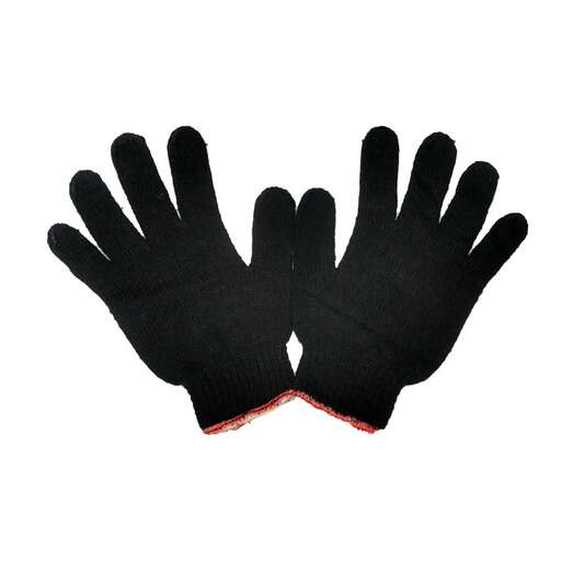 black glove with red stripe and black