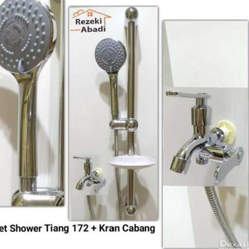 a bathroom with a shower and a shower head.