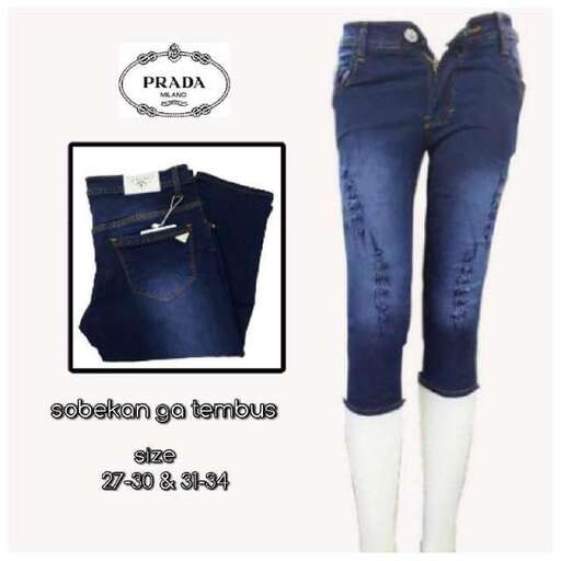 a pair of jeans with a white sock.