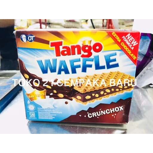 a box of waffles on a table.