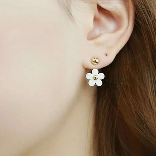 earrings with a flower in the center