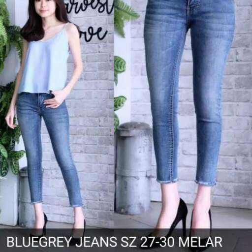 blue jeans with a blue top
