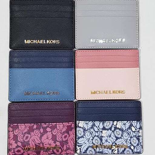 a collection of wallets that are different colors.