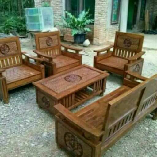 a set of wooden benches for a picnic table.