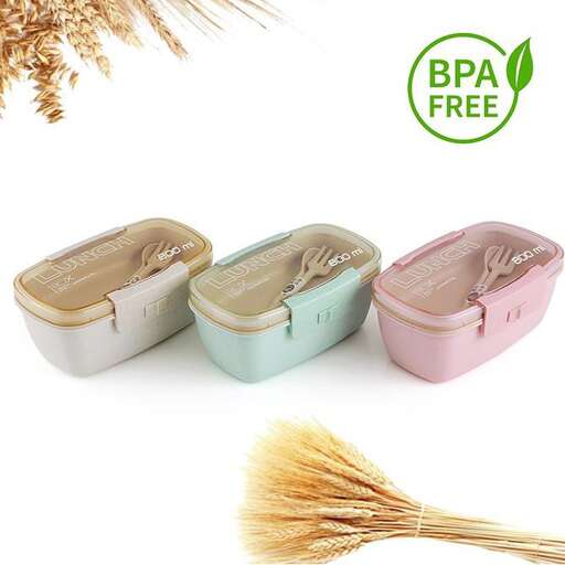 food in a pink and blue container
