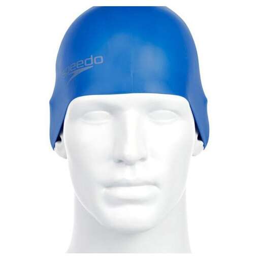 a blue helmet with a strap