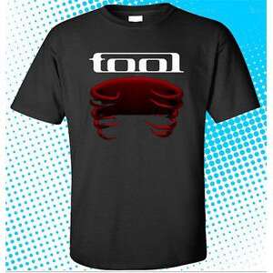 black t - shirt with a red lobster design