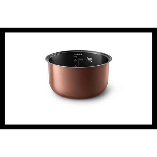 copper pot in black frame