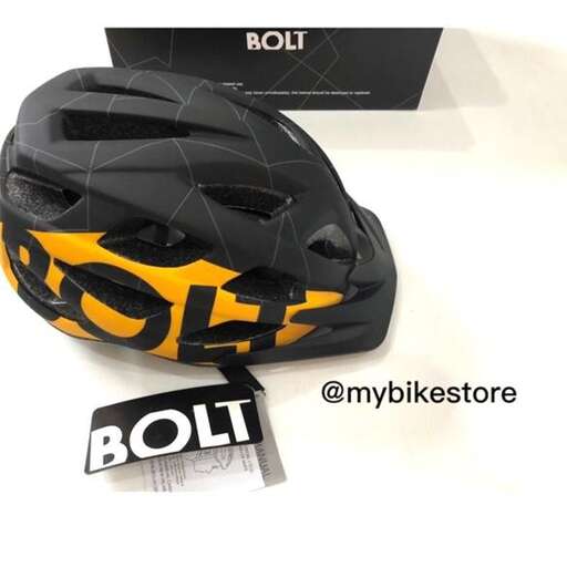 a helmet with a black and orange design on it.