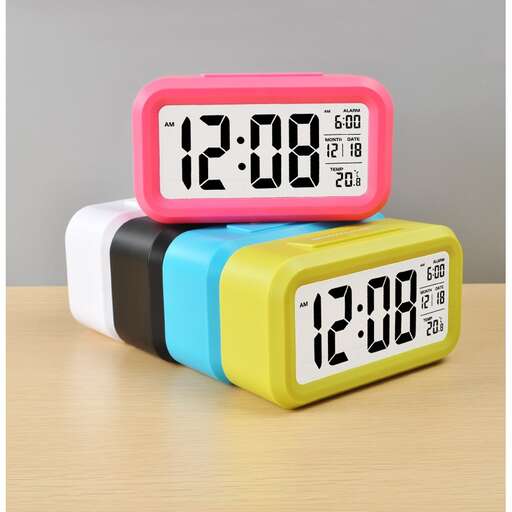 a colorful clock with a blue and yellow clock