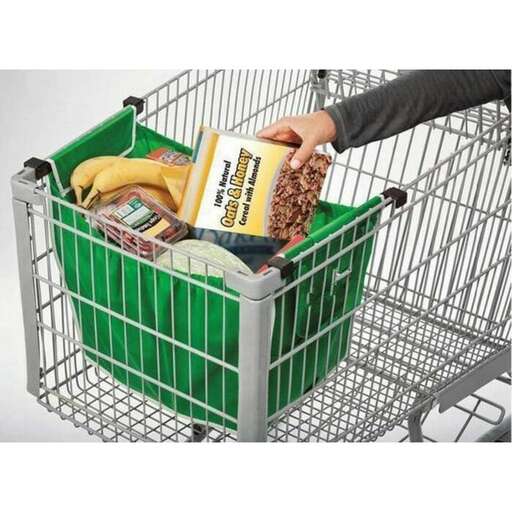 a person reading a book in a shopping cart