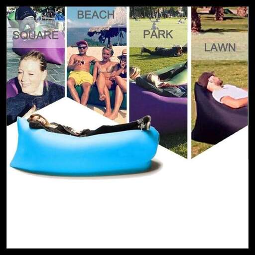 a collage of photos showing people sitting in a bean bag.